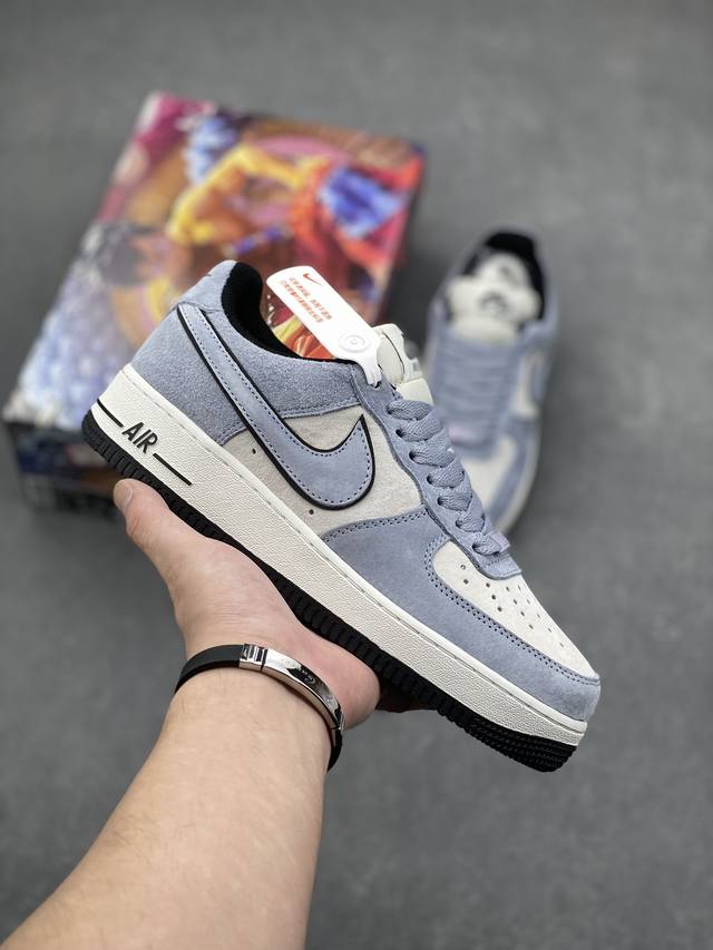 秋冬新品 公司级 Nike Air Force 1 Low ’07 浅蓝 麂皮空军一号低帮休闲板鞋 原厂麂皮 原楦原纸板 纯正版型 正品NFC感应芯片 高清洁度