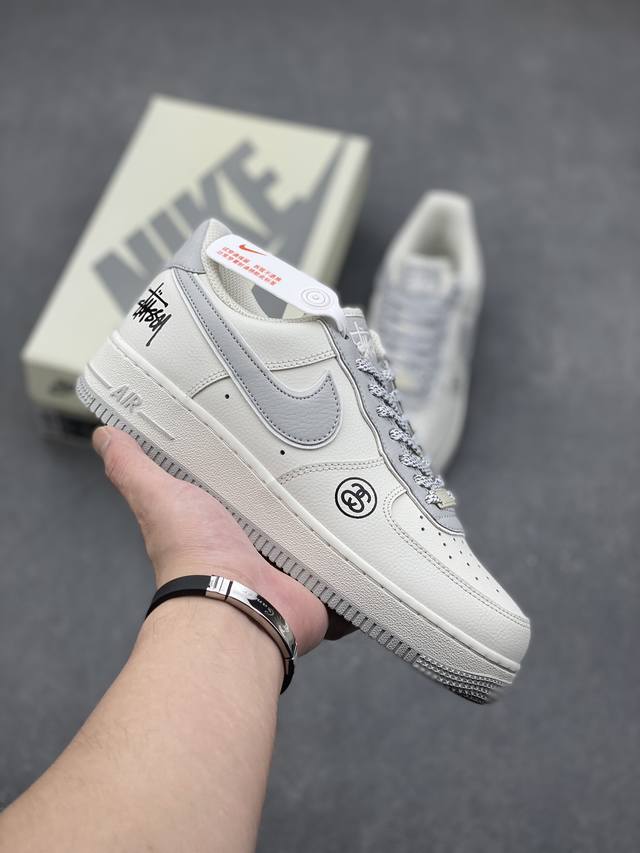 超级福利 核心特价 长期补货 全掌气垫 Nike Air Force 1 Low “斯图西古驰联名” 空军一号低帮休闲板鞋 3M反光 定制鞋盒 原楦头原纸板 纯