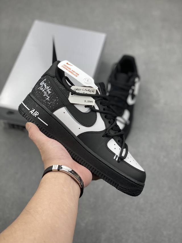 官方爆款定制 二次元主题 Nike Air Force 1 Low’07 白桃气泡 复古街头喷绘 空军一号绑带低帮休闲板鞋 定制皮料 原厂3D打印 定制鞋盒 原