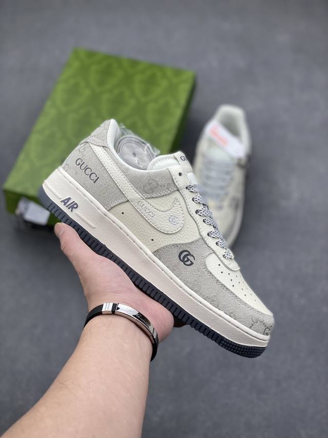 海外限量发售！公司级NIke Air Force 1 '07 Low “古驰联名--烟灰”空军一号 低帮 运动鞋 休闲鞋 折边针车 工艺难度大 原楦头原纸板 原