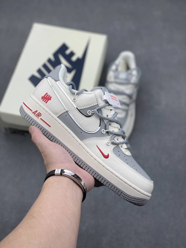 海外限量发售！公司级NIke Air Force 1 '07 Low “UN联名 米白银边抽绳”空军一号 低帮 运动鞋 休闲鞋 折边针车 工艺难度大 原楦头原纸