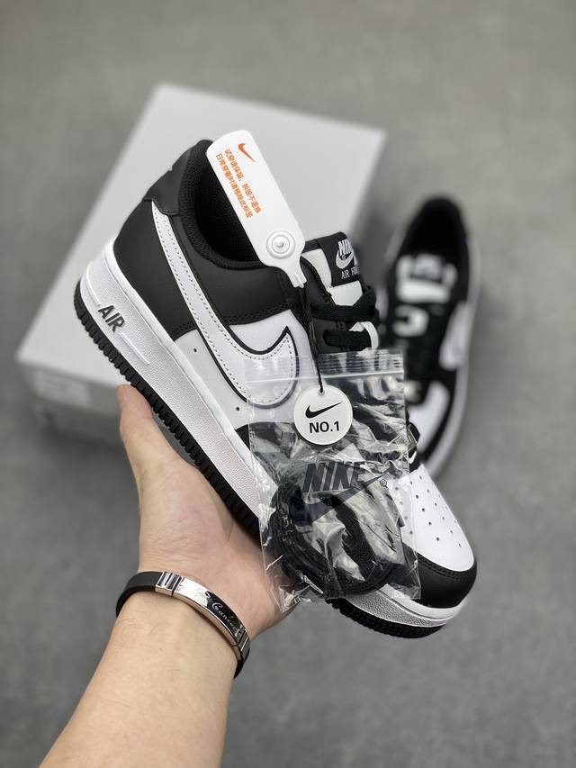 放店140 白黑熊猫 独家实拍 No.1版本 遥遥领先 纯原级别 Nike Air Force 1 Low “白黑” 货号：DV0788-001 原厂冲刀皮料切