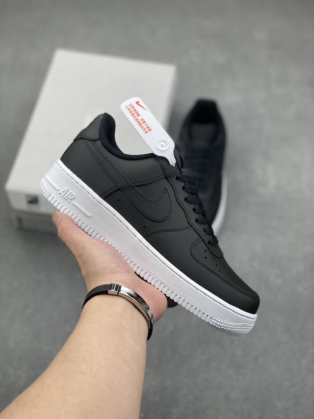 超级福利 核心特价 长期补货 Nike Air Force 1 Low 07 黑白底 原楦头原纸板 打造纯正低帮空军版型 专注外贸渠道 全掌内置蜂窝气垫 原盒配