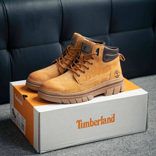 新货#Timberland添柏岚 天伯伦户外中帮休闲大黄靴 广东大厂品质 原盒原包装 面料采用意大利顶级磨砂细纹牛皮 搭配防臭防腐真皮乳胶鞋垫 给您完美的穿着体