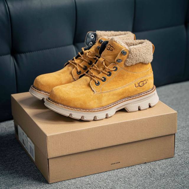 新货UGG 2024秋冬新品 羊羔毛一体内里 保暖锁热 秋冬必备 户外中帮休闲马丁靴雪地靴系列 #广东大厂品质 24ss秋冬新款 时尚潮流搭配 面料釆用意大利进