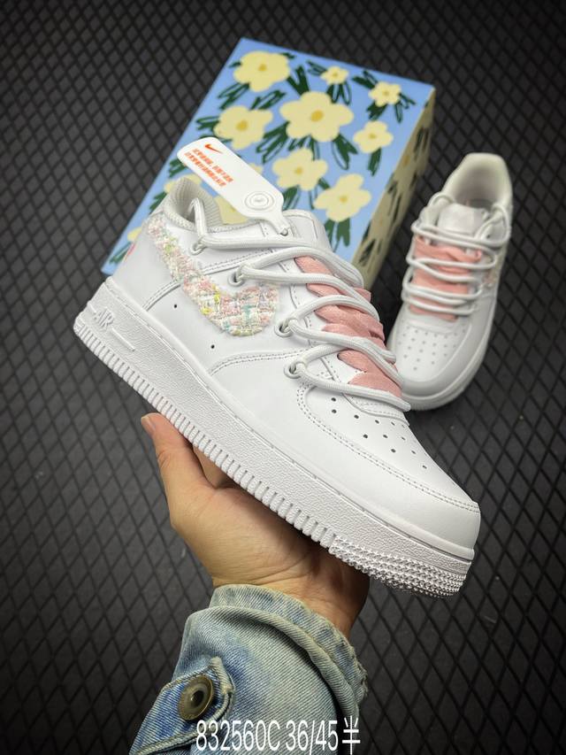 公司级Nike Air Force 1 Low 小香风 解构绑带 原楦头原纸板 打造纯正空军版型 专注外贸渠道 全掌内置蜂窝气垫 原盒配件 原厂中底钢印、拉帮完