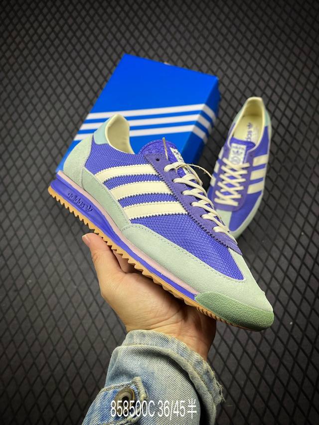 adidas Originals SL 72 RS 阿迪休闲防滑耐磨低帮板鞋 采用长绒翻毛皮组合牛津布鞋面材质 正确二次成型'猛帮'成型工艺区别市面版本 #内嵌