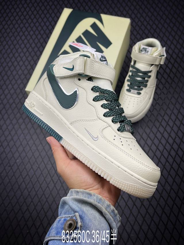 公司级Nike Air Force 1 Mid 07 原楦头原纸板 打造纯正中帮空军版型 专注外贸渠道 全掌内置蜂窝气垫 原盒配件 原厂中底钢印、拉帮完美 官方