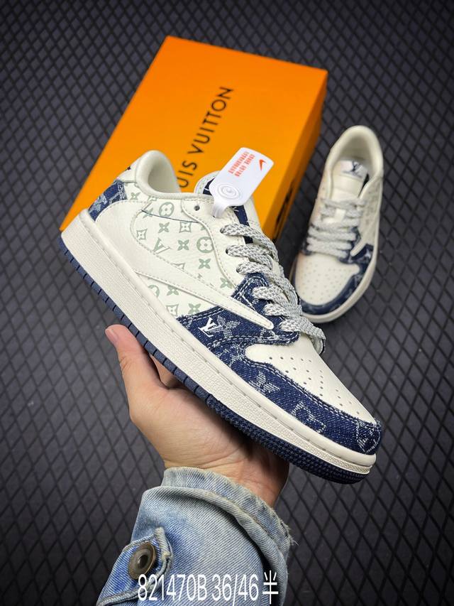 公司级 当红嘻哈歌手特拉维斯 斯科特联乘路易威登Louis Vuitton x Travis Scott x Nike Air Jordan 1 Low OG