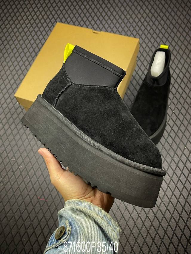 F全网最齐 ugg 90个配色 市面顶级版本 UGG 铅笔靴5cm厚底 短筒 小红书爆款 广州外贸大厂生产 鞋头到鞋垫真羊皮毛一体 独立外盒包装 芯片 带防水工