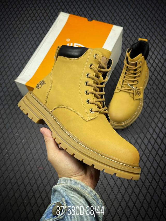 新货#Timberland添柏岚 天伯伦户外高帮休闲大黄靴系列 广东大厂品质 原盒原包装 24ss新款时尚潮流搭配 面料采用意大利顶级磨砂细纹牛皮 搭配防臭防腐