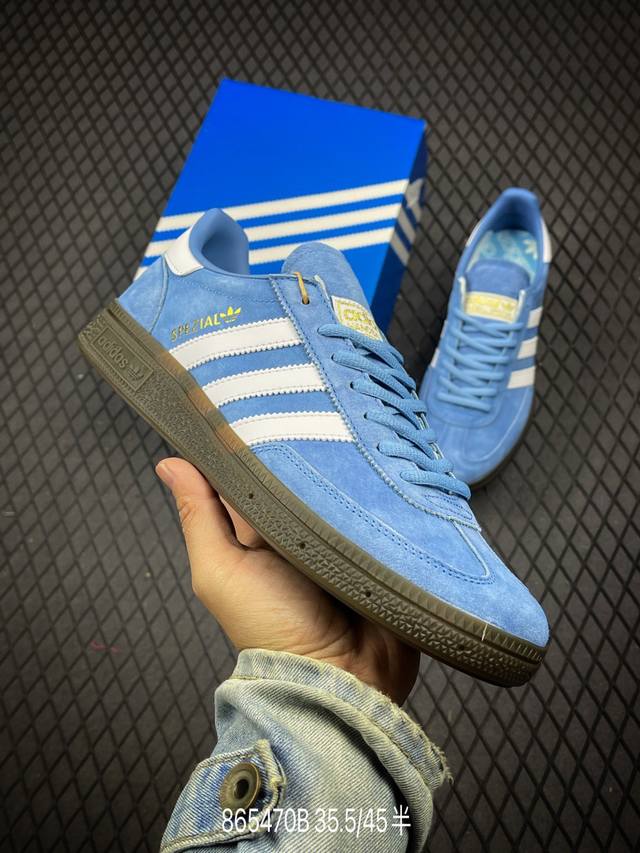 公司级adidas ordinals Handball Spzl 蓝白 此款鞋采用近几年比较流行的版型设计，外观时尚大气。鞋底采用耐磨的材质，穿上它，让您感觉到