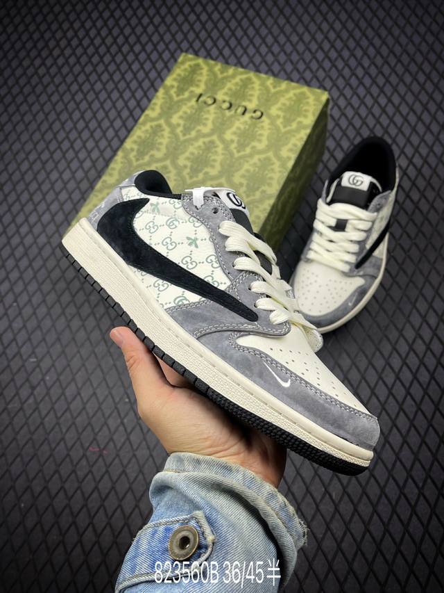 Travis Scott x Fragment Design x Air Jordan 1 Low OG SP AJ1 乔1 古驰联名-黑勾蜻蜓 低帮文化休闲板