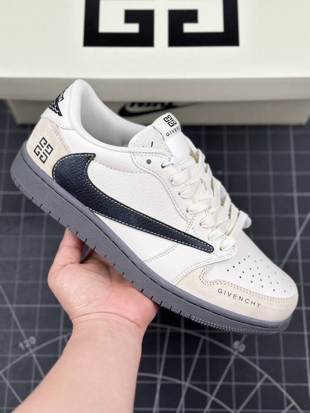 Travis Scott x Fragment Design x Air Jordan 1 Low OG SP AJ1 乔1 纪梵希联名-奶咖黑底 低帮文化休闲