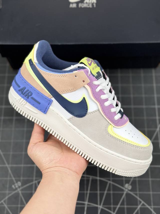 耐克 W Nike Air Force 1 Shadow 全新少女系解构主义设计 马卡龙空军一号轻量增高低帮百搭板鞋 #双层轻量EVA发泡中底+防滑RB橡胶外圈