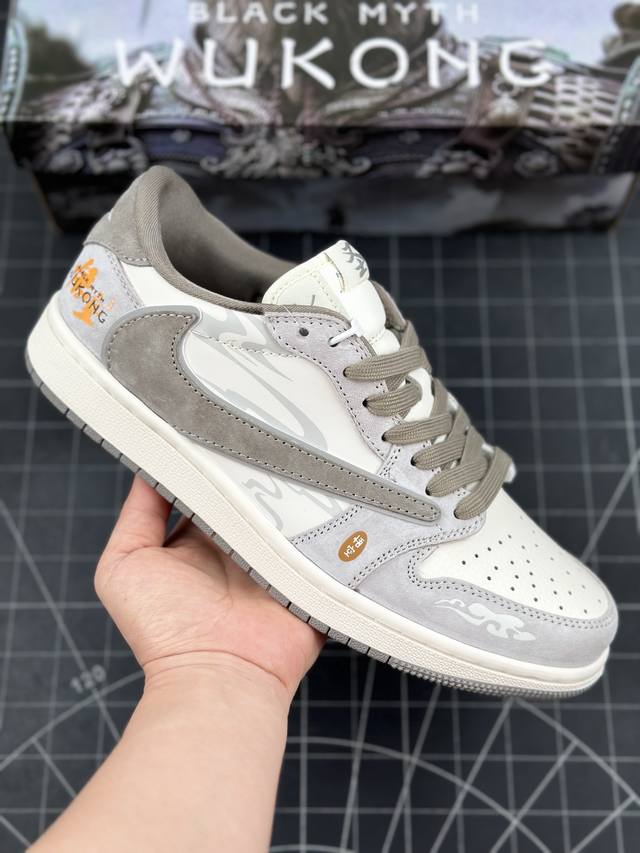 Travis Scott x Fragment Design x Air Jordan 1 Low OG SP AJ1 乔1 悟空 低帮文化休闲板鞋 #多方联名