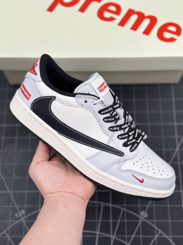 Travis Scott x Fragment Design x Air Jordan 1 Low OG SP AJ1 乔1 Supreme联名-雾隐蓝 低帮文