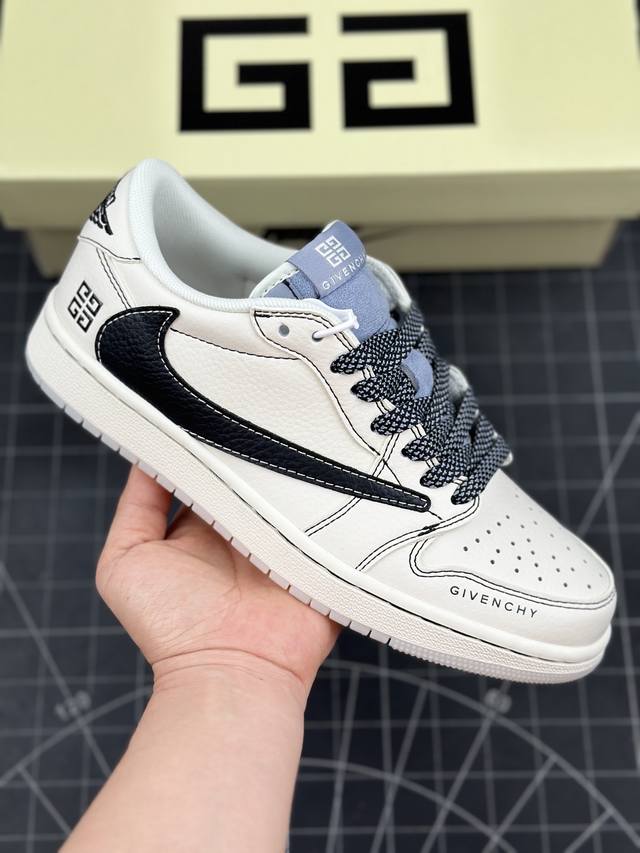 Travis Scott x Fragment Design x Air Jordan 1 Low OG SP AJ1 乔1 纪梵希联名-黑勾水晶 低帮文化休闲