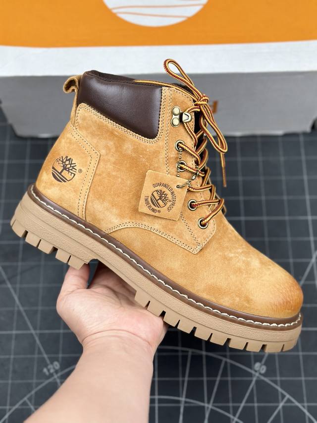 新货#Timberland添柏岚 天伯伦户外中帮休闲大黄靴系列 广东大厂品质 原盒原包装 面料采用意大利顶级磨砂细纹牛皮 搭配防臭防腐真皮乳胶鞋垫 给您完美的穿