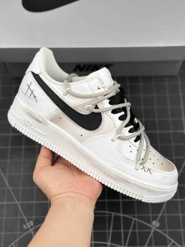 Nk Air Force 1‘07 Low 二次元主题 美拉德风 复古街头喷绘 空军一号绑带低帮休闲板鞋 #定制皮料 原厂3D打印 定制鞋盒 原楦原纸板 纯正空