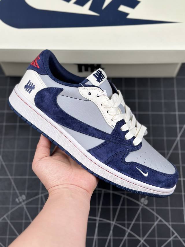 Travis Scott x Fragment Design x Air Jordan 1 Low OG SP AJ1 乔1 UN联名-蓝灰猪八 低帮文化休闲板