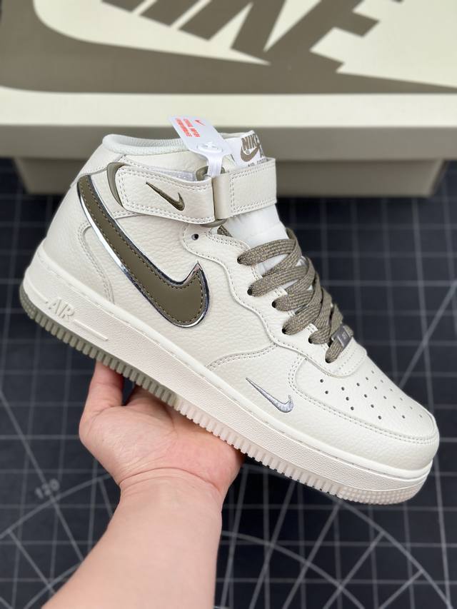 Nk Air Force 1'07 Mid 米军绿双色底 满天星空军一号中帮休闲板鞋 #3M反光 水晶大底 定制鞋盒 原楦头原纸板 纯正空军版型 内置全掌气垫