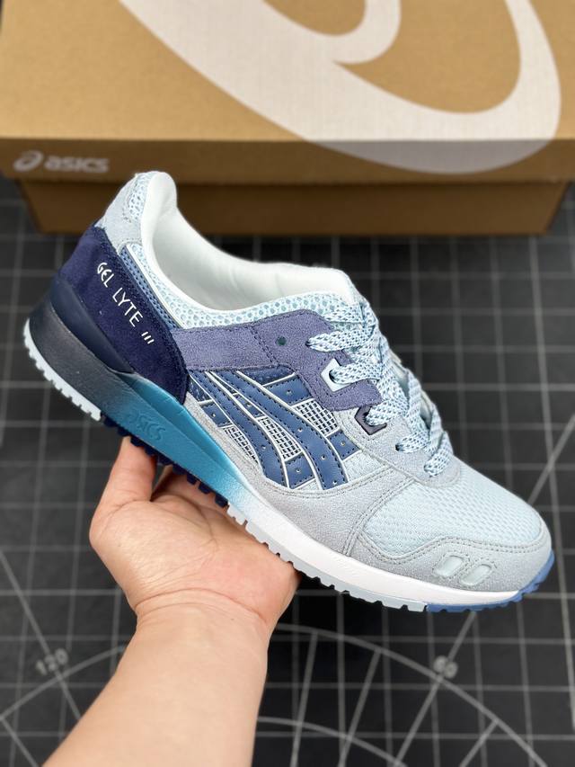 公司级Asics Gel-Lyte III OG系列低帮经典复古休闲运动跑步鞋 采用硬质牛剖革组合透气针织鞋面材质 升级EVA全新缓震中底部位科技组合耐磨橡胶外