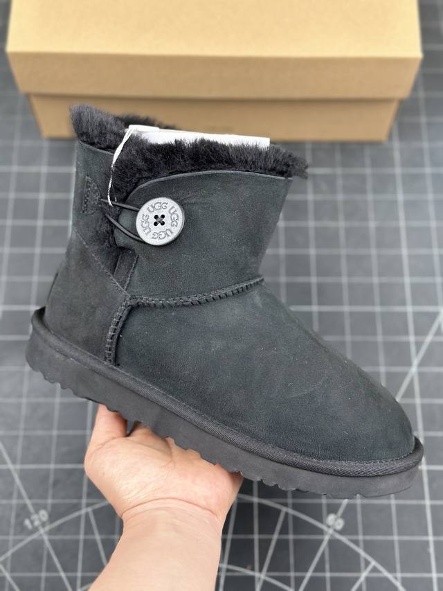 全网最齐 ugg 90个配色 市面顶级版本 UGG Bailey Mini 木扣款 羊皮毛一体雪地靴女款 广州外贸大厂生产 鞋头到鞋垫真羊皮毛一体 独立外盒包装