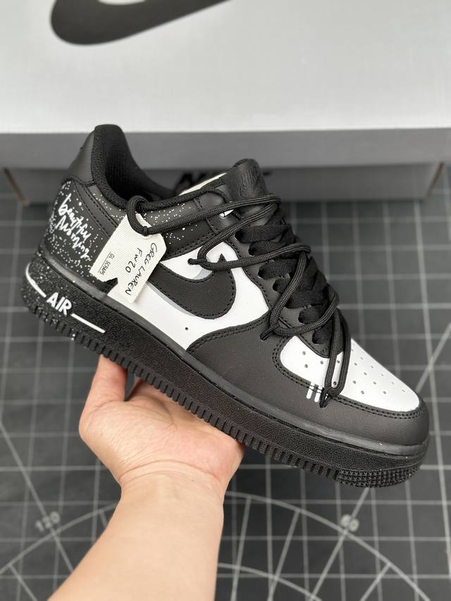 公司级二次元主题 Nike Air Force 1 Low’07 白桃气泡 复古街头喷绘 空军一号绑带低帮休闲板鞋 定制皮料 原厂3D打印 定制鞋盒 原楦原纸板