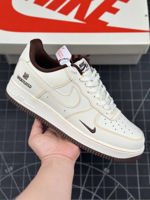 Nk Air Force 1'07 Low UN联名-米白黄线 空军一号低帮休闲板鞋 #原楦头原纸板 原装鞋盒 定制五金配件 内置全掌气垫 原厂鞋底 货号：KK