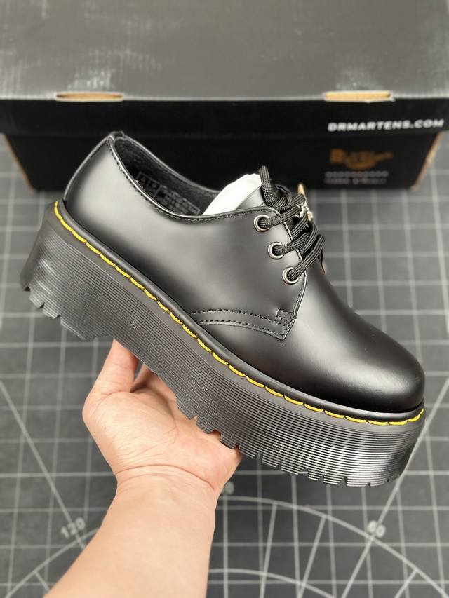 Dr.Martens 马汀博士马丁靴 1461系列3孔低帮牛津厚底款 增高4-5厘米 女款全码开售 某物同香港代购 同一批次订单 公司规格 原材生产 原版开边珠