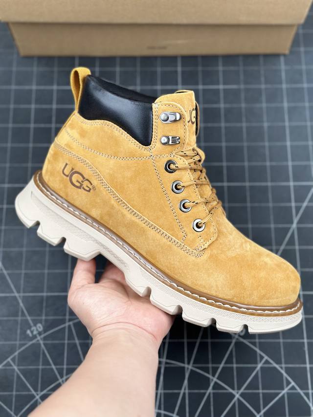 新货UGG 2024秋冬新品男士中帮休闲马丁靴系列 #广东大厂品质 24ss秋冬新款 时尚潮流搭配 面料釆用意大利进口磨砂牛皮 全鞋真牛皮材料 大底到五金都是代