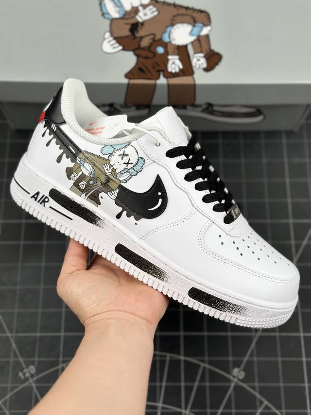 Kaws x Nk Air Force 1‘07 Low 小熊联名配色 空军一号低帮休闲板鞋 #定制皮料 原厂3D打印 定制鞋盒 原楦原纸板 纯正空军版型 内置