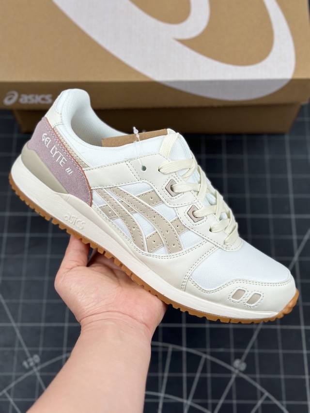 公司级Asics Gel-Lyte III OG系列低帮经典复古休闲运动跑步鞋 采用硬质牛剖革组合透气针织鞋面材质 升级EVA全新缓震中底部位科技组合耐磨橡胶外