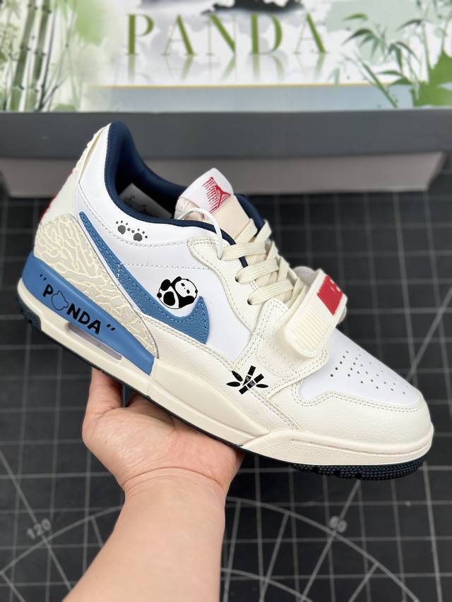 Air Jordan Legacy 312 Low 低帮 “嘟嘴熊猫”星之禾 特殊手绘 白蓝红 AJ312 乔丹312代 乔丹篮球鞋系列 号称 “最强三合一”