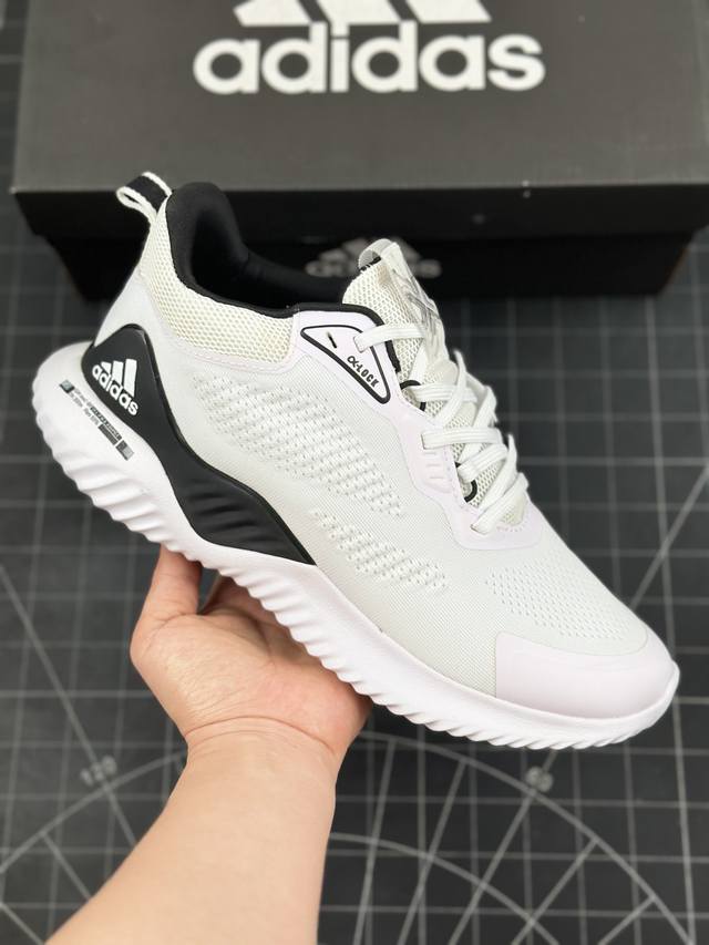 阿迪达斯Adidas Alphabounce Beyond Q4阿尔法小丑2代系列 网织 低帮轻量缓震系列休闲慢跑鞋 #全新贾卡网织高频鞋面材质#马牌橡胶防滑效