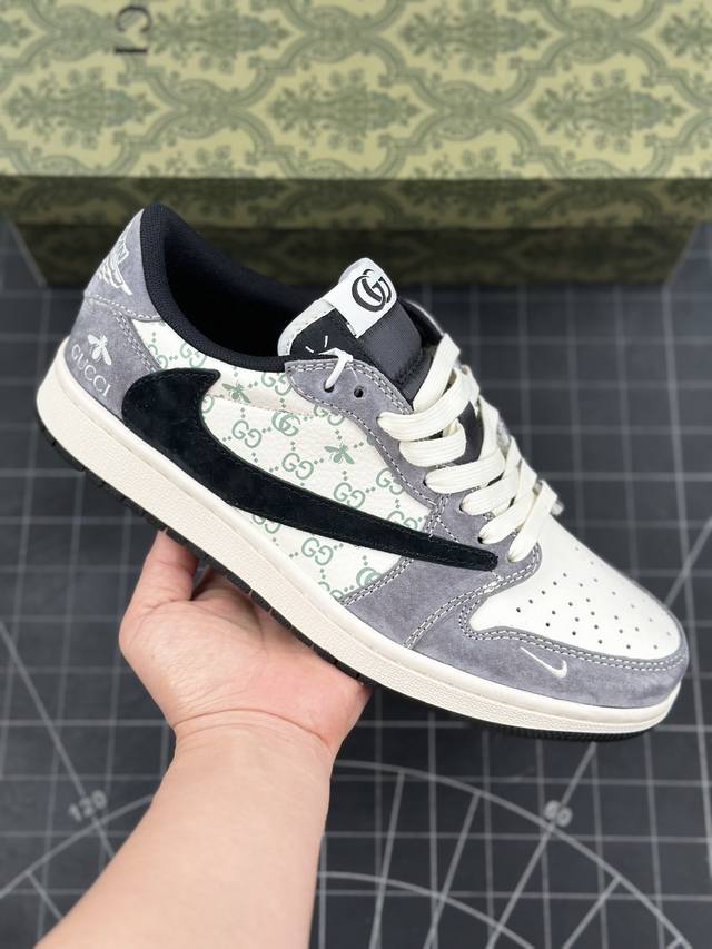 Travis Scott x Fragment Design x Air Jordan 1 Low OG SP AJ1 乔1 古驰联名-黑勾蜻蜓 低帮文化休闲板