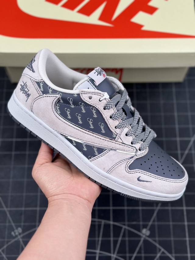 Travis Scott x Fragment Design x Air Jordan 1 Low OG SP AJ1 乔1 斯图西联名-黑咖 低帮文化休闲板鞋