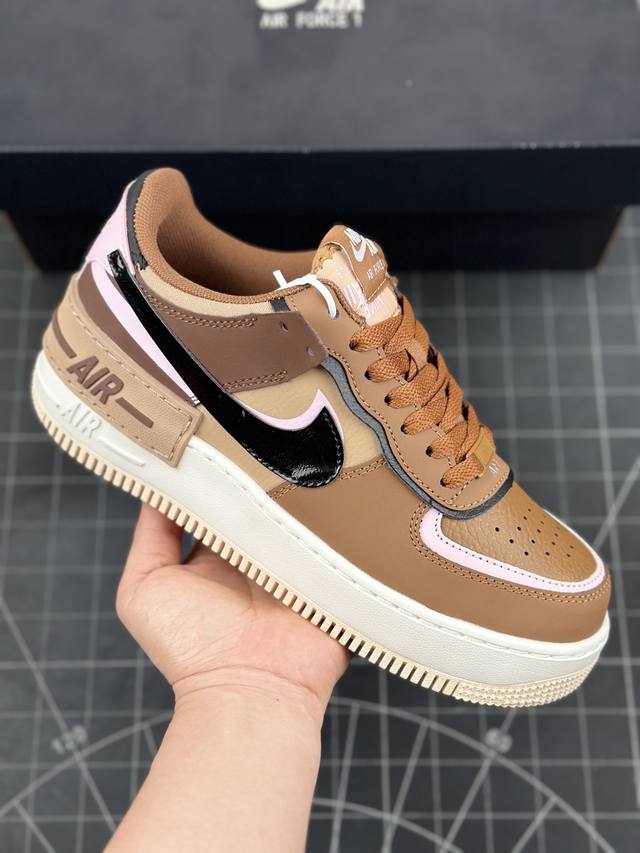 耐克 W Nike Air Force 1 Shadow 全新少女系解构主义设计 马卡龙空军一号轻量增高低帮百搭板鞋 #双层轻量EVA发泡中底+防滑RB橡胶外圈