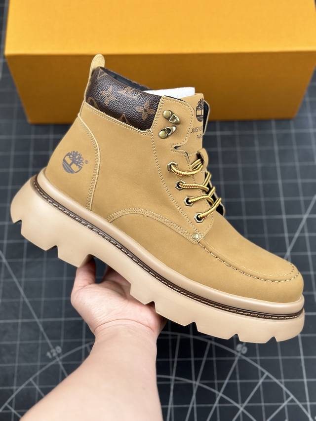 新货Lv x Timberland Lv联名添柏岚大黄靴 顶奢流量品牌与时代经典的结合之作 巴黎时装首秀 #代购专供品质 高弹Modern 外置防滑橡塑发泡超轻