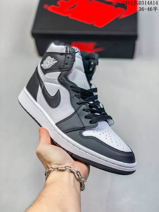 真标耐克nike Air Jordan 1 Retro High Og”Black White“Aj1代迈克尔 乔丹高帮经典复古百搭休闲文化运动篮球鞋 货号:B