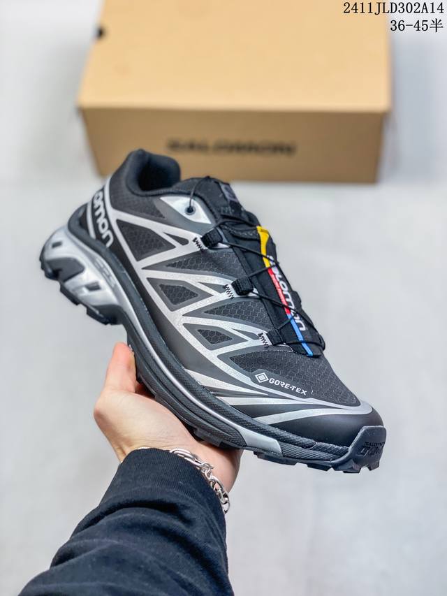 公司级salomon Xa Pro Xt-6 Ft萨洛蒙户外越野跑鞋 鞋面采用sensifit贴合技术 全方位贴合包裹脚型 鞋跟部鞋底牵引设计 提供强大的抓地性