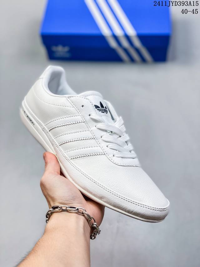 男鞋40-45码 Adidas Porsche S3 G46211 阿迪达斯三叶草复古休闲跑步鞋 保时捷限定 头层牛皮材质 11Jyd393A15