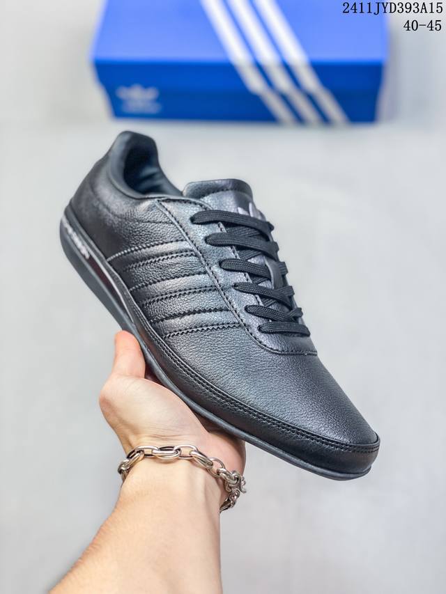 男鞋40-45码 Adidas Porsche S3 G46211 阿迪达斯三叶草复古休闲跑步鞋 保时捷限定 头层牛皮材质 11Jyd393A15