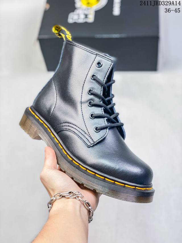 Dr.Martens 马汀博士马丁靴 1460 六孔黑色硬皮 中山代工厂 某物同香港代购 同一批次订单 公司规格 原材生产 原版开边珠加厚光泽牛皮 Pvc生胶减