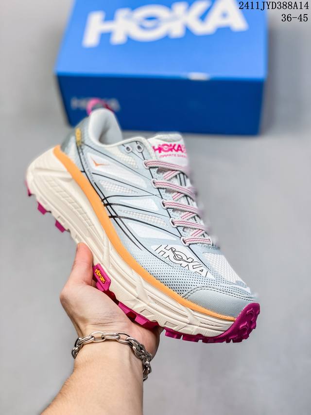 公司级hoka One One Mafate Speed 2 Low 轻量低帮户外越野跑鞋 户外山脉越野轻量运动跑鞋 鞋面用轻的无缝架构，鞋带用了弹性不易松脱的