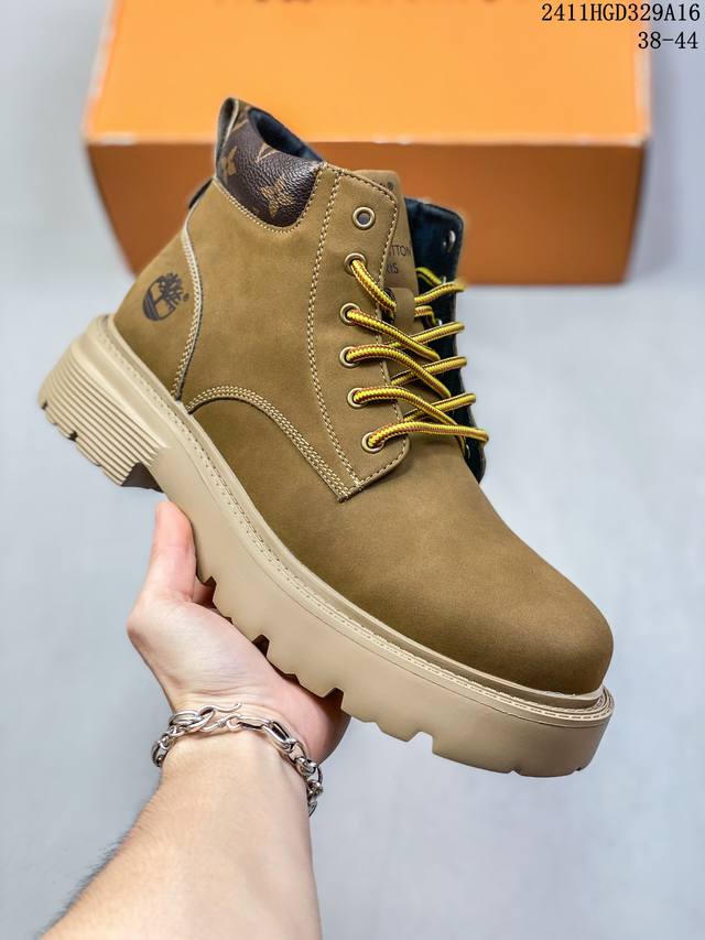 Lv X Timberland Lv联名添柏岚大黄靴 顶奢流量品牌与时代经典的结合之作 #代购专供品质 高弹modern 外置防滑橡塑发泡超轻大底 系带设计 穿