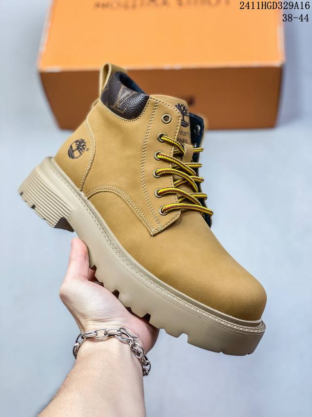 Lv X Timberland Lv联名添柏岚大黄靴 顶奢流量品牌与时代经典的结合之作 #代购专供品质 高弹modern 外置防滑橡塑发泡超轻大底 系带设计 穿