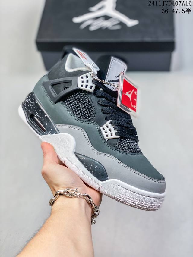 Jordan Air Jordan 4 “Fear” 耐磨透气 低帮 复古篮球鞋 黑白 2024版 货号 : Fq8138-002 尺码 36-47.5 带半码