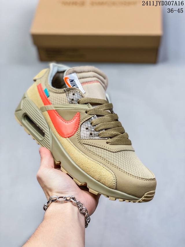 耐克nike Off-White X Nike Air Max90 Gpx 联名款 原厂原档案开发 组合底90系列小气垫跑鞋。鞋款在材质选用和细节设计上颠覆了原